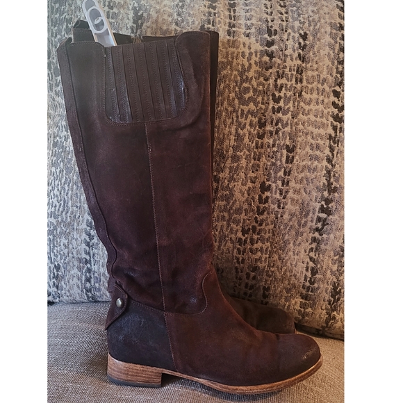 Alberto Fermani Suede Tall Flat Boot in Brown sz 8.5 - Picture 1 of 9